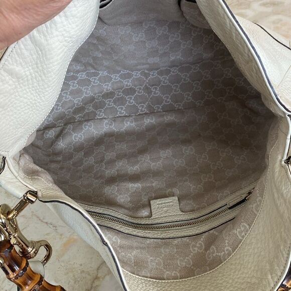 Authentic Gucci Diana XL Leather Bag Bamboo Handle & Leather Shoulder Strap - Picture 13 of 15